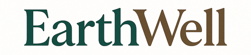 Eco & Sustainable Living 가 주제인 쇼핑몰이야. EarthWell를 나타내는 문자 중심 로고 만들어줘